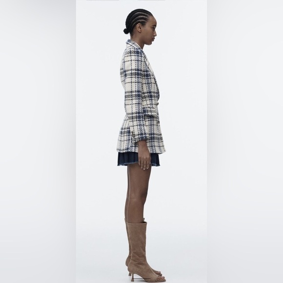 ZARA Double Breasted Textured Weave Jacket - Picture 5 of 8